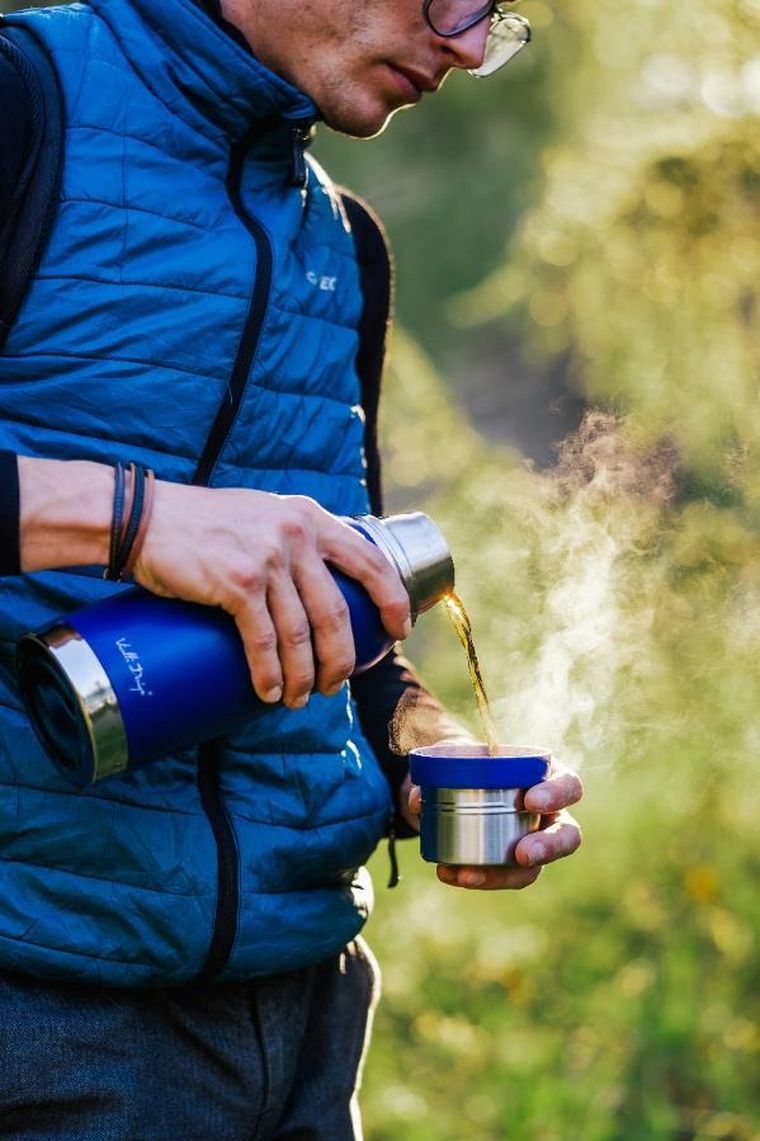 Vialli Design, Fuori, termos turystyczny, granatowy, 1l