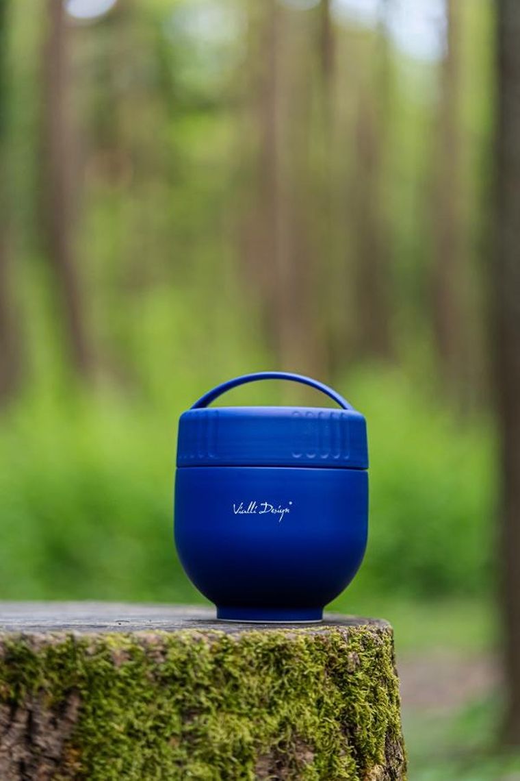 Vialli Design, Fuori, termos z pojemnikiem i łyżką, granatowy, 680 ml