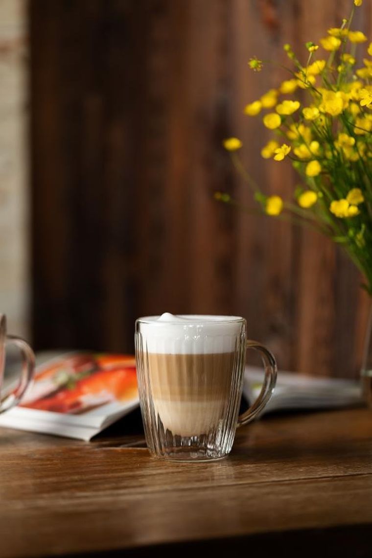 Vialli Design, Livio Duo, komplet 2 szklanek z uchem z podwójną ścianką, 250 ml