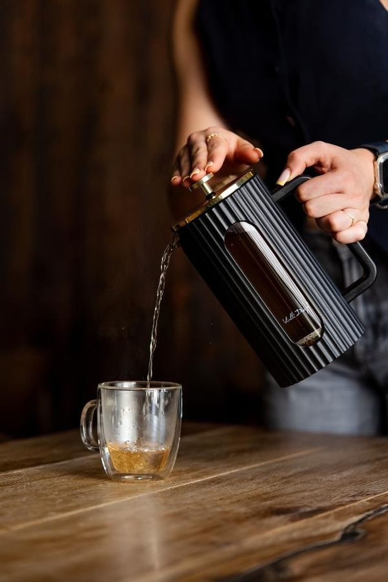 Vialli Design, Livio, zaparzacz do kawy, herbaty, czarno-złoty, 1000 ml, 1715