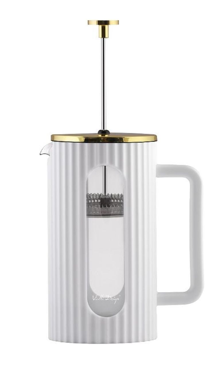 Vialli Design, Livio, zaparzacz do kawy i herbaty, biało-złoty, 1000 ml
