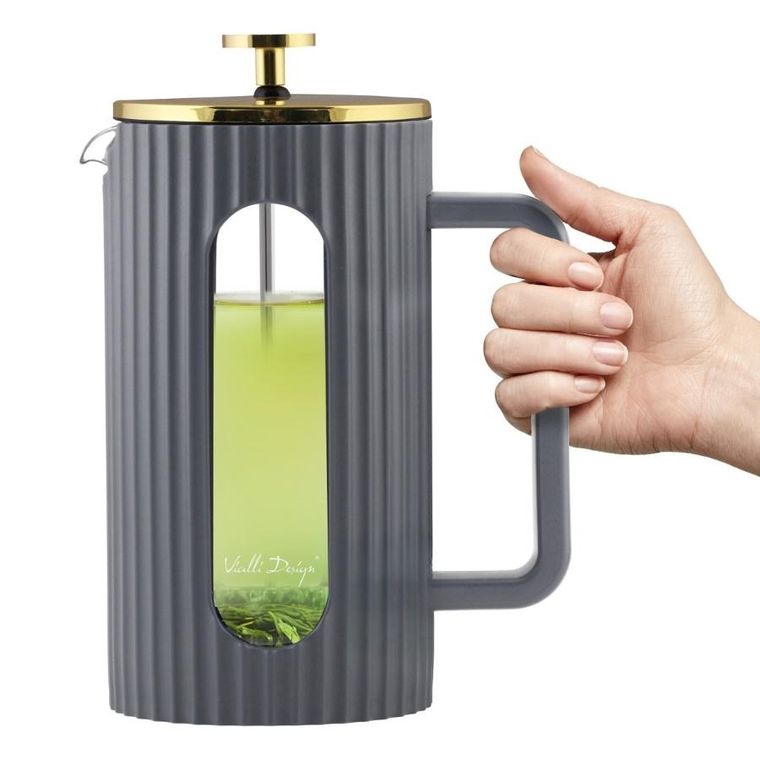 Vialli Design, Livio, zaparzacz do kawy i herbaty, szary, 1000 ml
