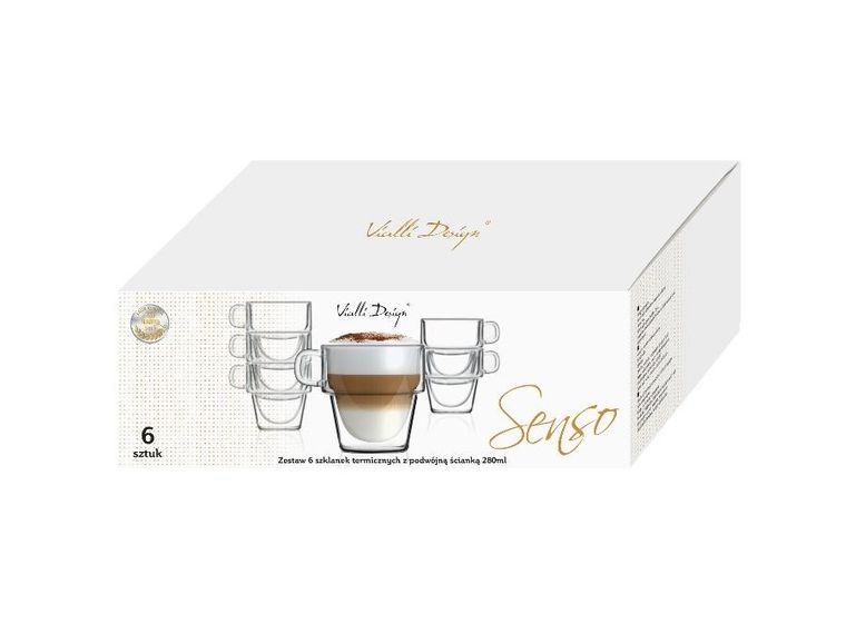Vialli Design, Senso, komplet szklanek termicznych, 280 ml, 6 szt.