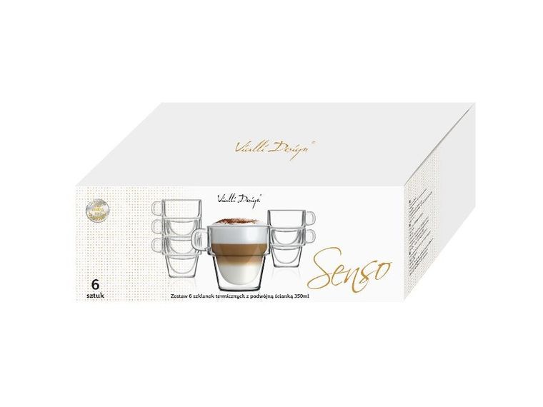 Vialli Design, Senso, komplet szklanek z podwójną ścianką, 350 ml, 6 szt.