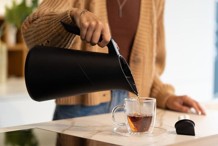 Vialli Design, termos z wkładem szklanym Soho, 1l, czarny