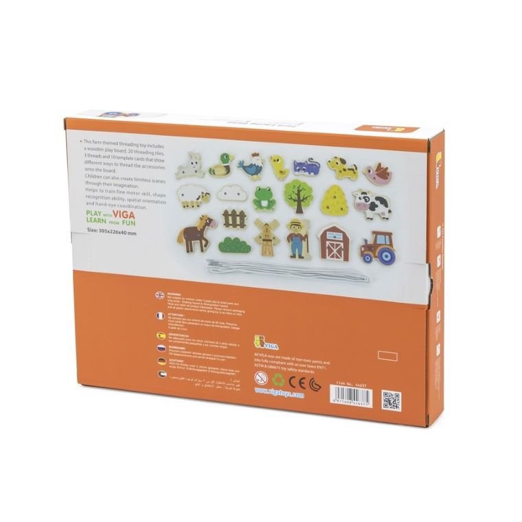Viga, farma, nauka sznurowania, gra zręcznościowa