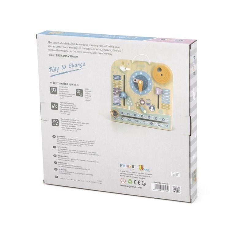 Viga, Kalendarz i zegar, zabawka drewniana