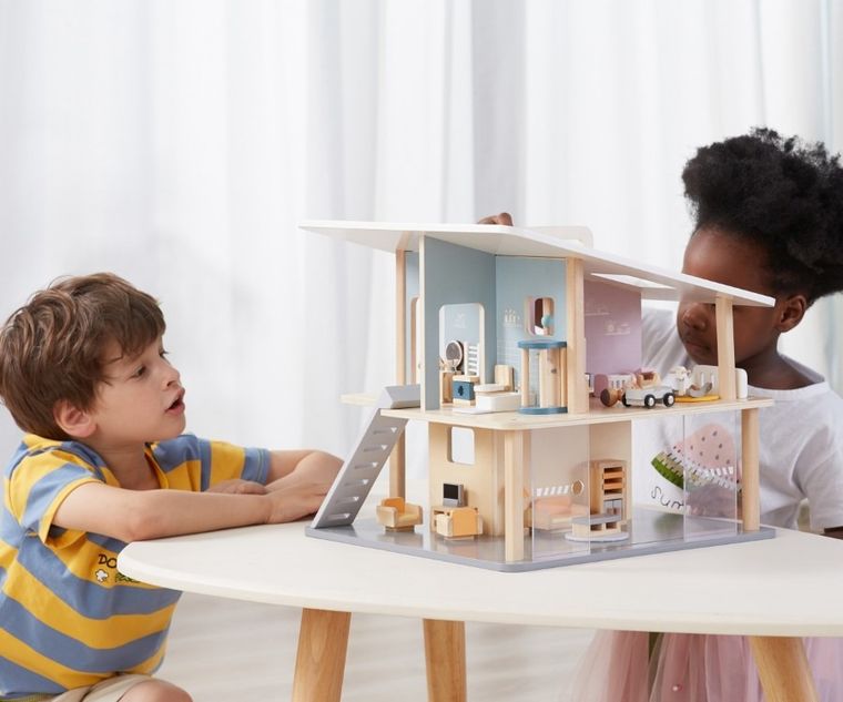 Viga, PolarB, zestaw mebelków do domku dla lalek, łazienka