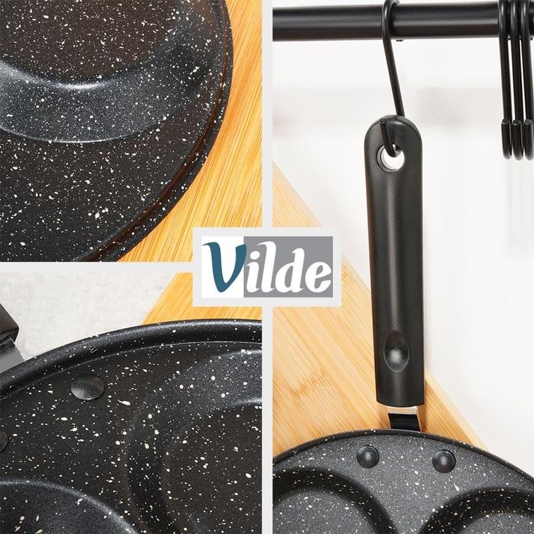 Vilde, Basic line, patelnia do jajek, granitowa, 4 otwory, 24 cm