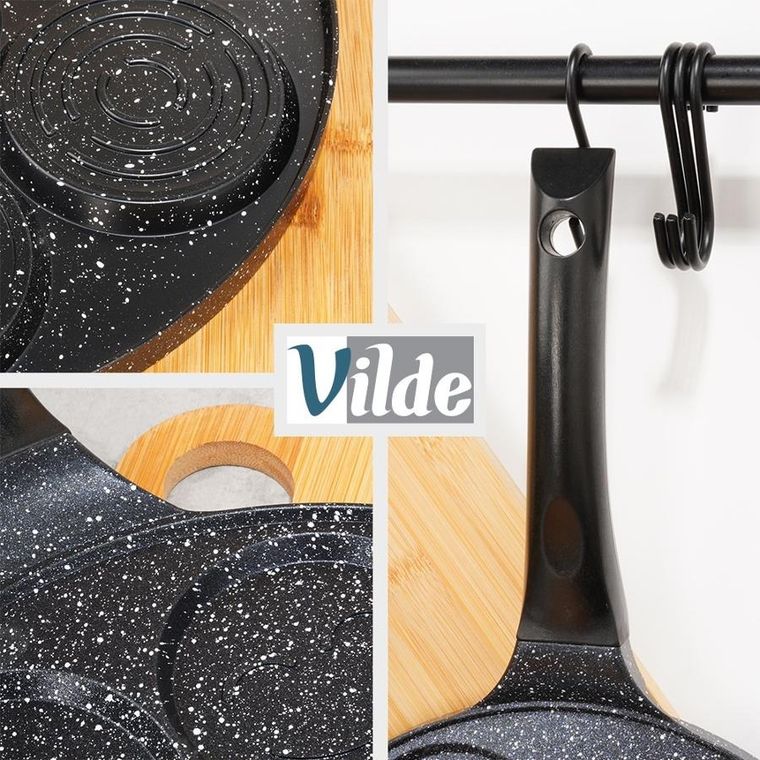 Vilde, Basic Line, patelnia do jajek, granitowa, 7 otworów, 26 cm