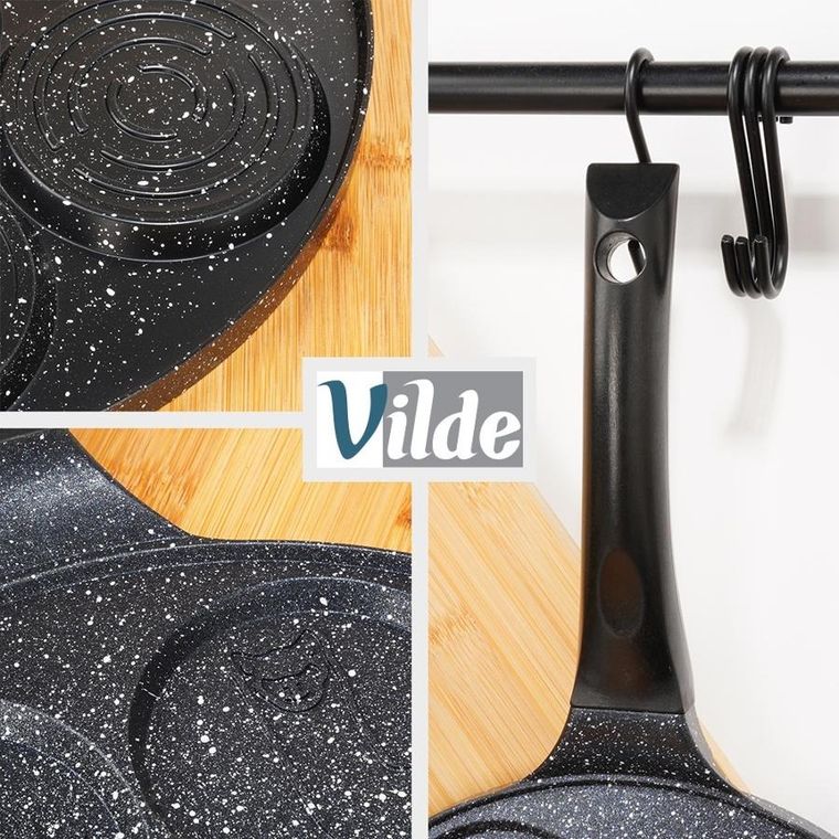 Vilde, Basic Line, patelnia do jajek, granitowa, 7 otworów, 26 cm