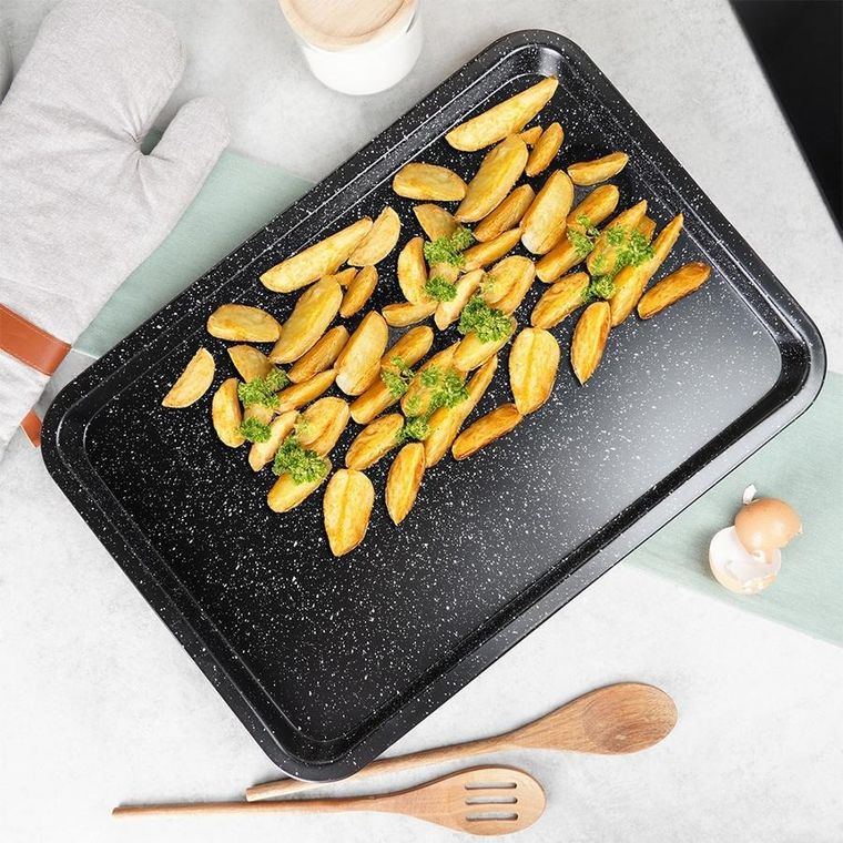 Vilde, blacha do pieczenia, granitowa, 46,5-32,5-2,5 cm