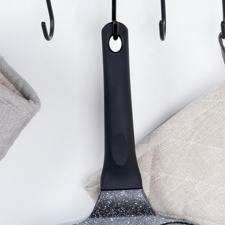 Vilde, Black Line, patelnia do jajek granitowa, 4 otwory, 19 cm