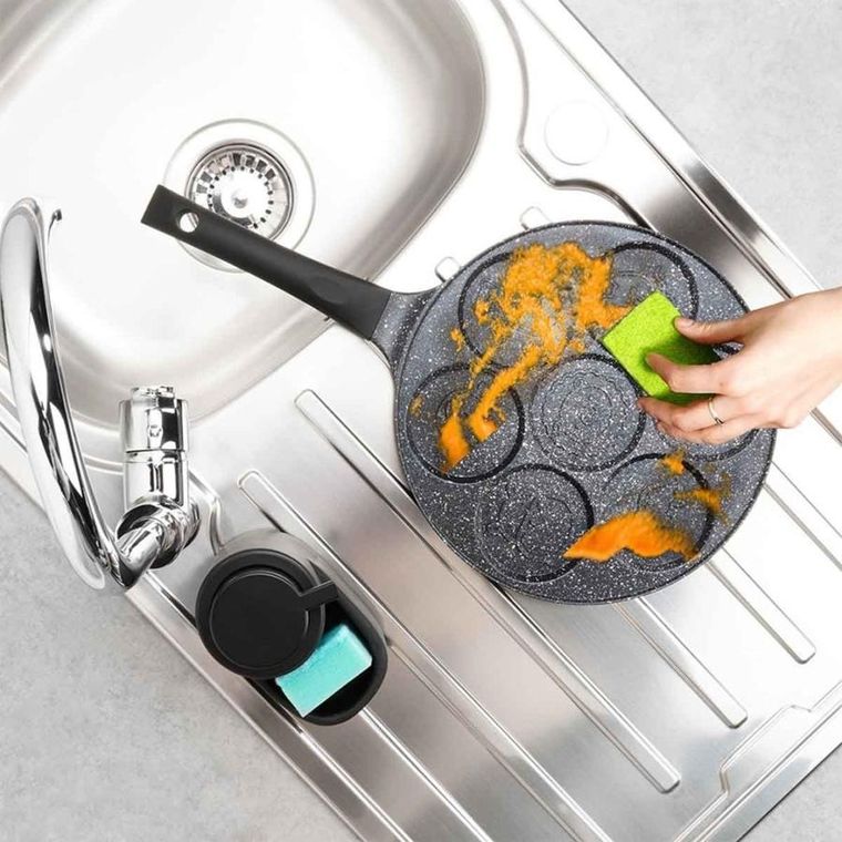 Vilde, Black Line, patelnia do jajek granitowa, 7 otworów, 26 cm