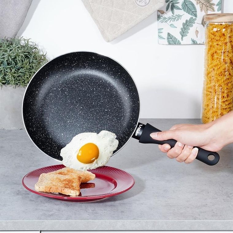 Vilde, Black Line, zestaw patelni granitowy, 20/24/28 cm, 3 szt.