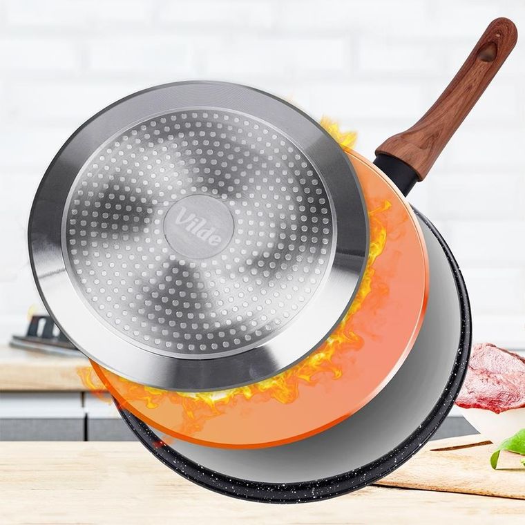 Vilde, Black&Wood, patelnia do naleśników granitowa, 24 cm