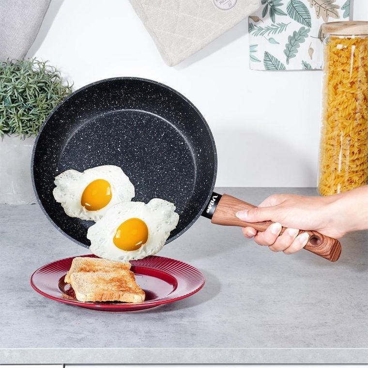 Vilde, Black&Wood, patelnia granitowa, 24 cm