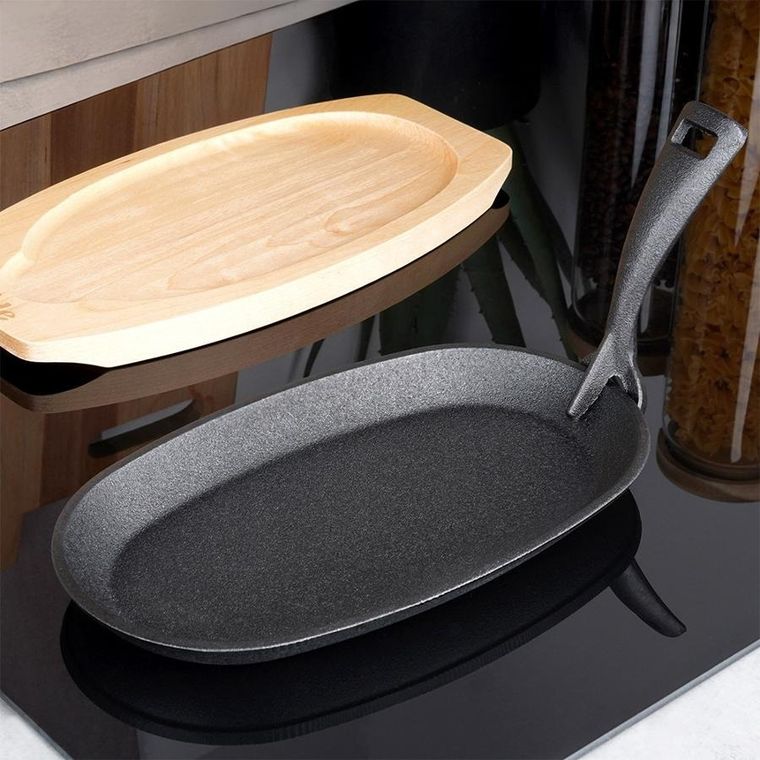 Vilde, Cast Line, patelnia do serwowania żeliwna z deską, 24-14 cm