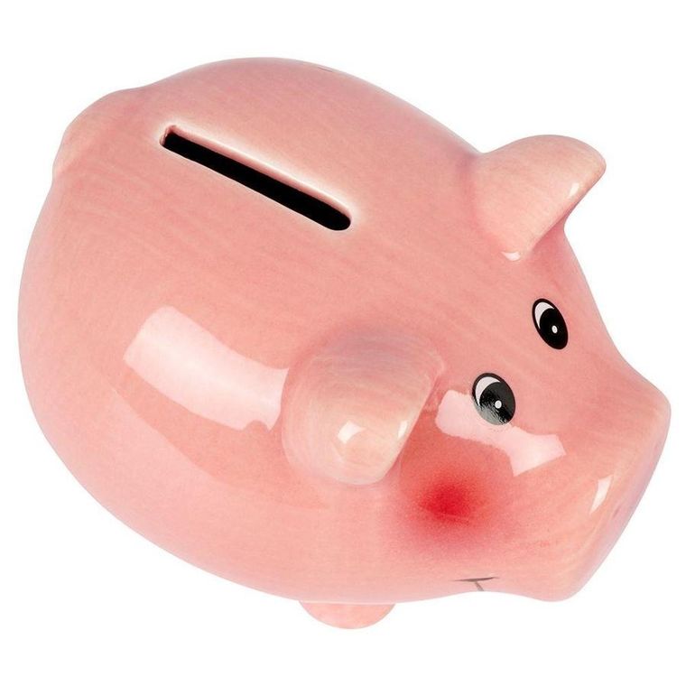 Vilde, ceramiczna skarbonka otwierana, świnka różowa, 12 cm