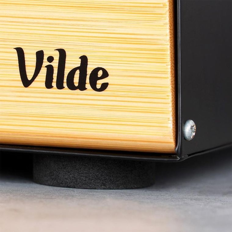 Vilde, chlebak drewniano-metalowy, podwójna pokrywa, czarny, 35,5-22-20,5 cm