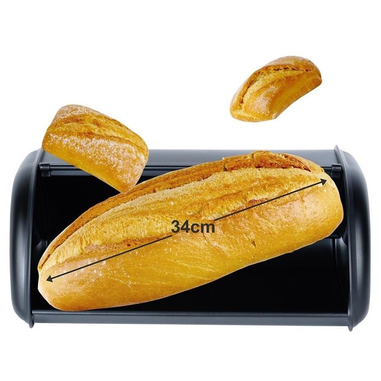 Vilde, chlebak stalowy, czarny, 36-23-14,5 cm