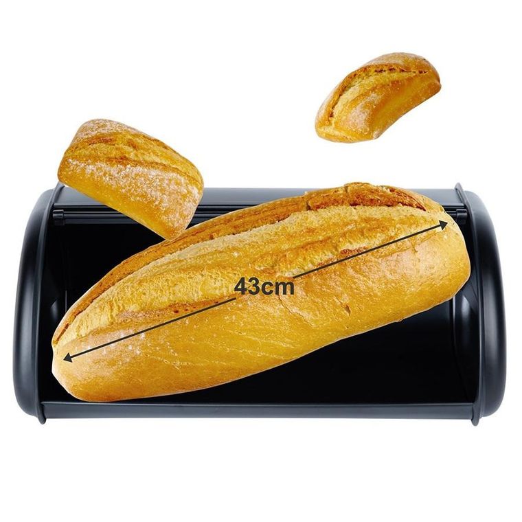 Vilde, chlebak stalowy, czarny, 43-27,5-18,5 cm