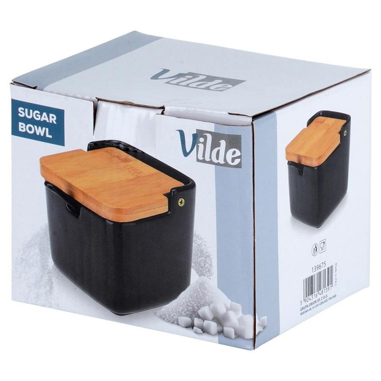 Vilde, cukierniczka ceramiczna, czarna, 250 ml