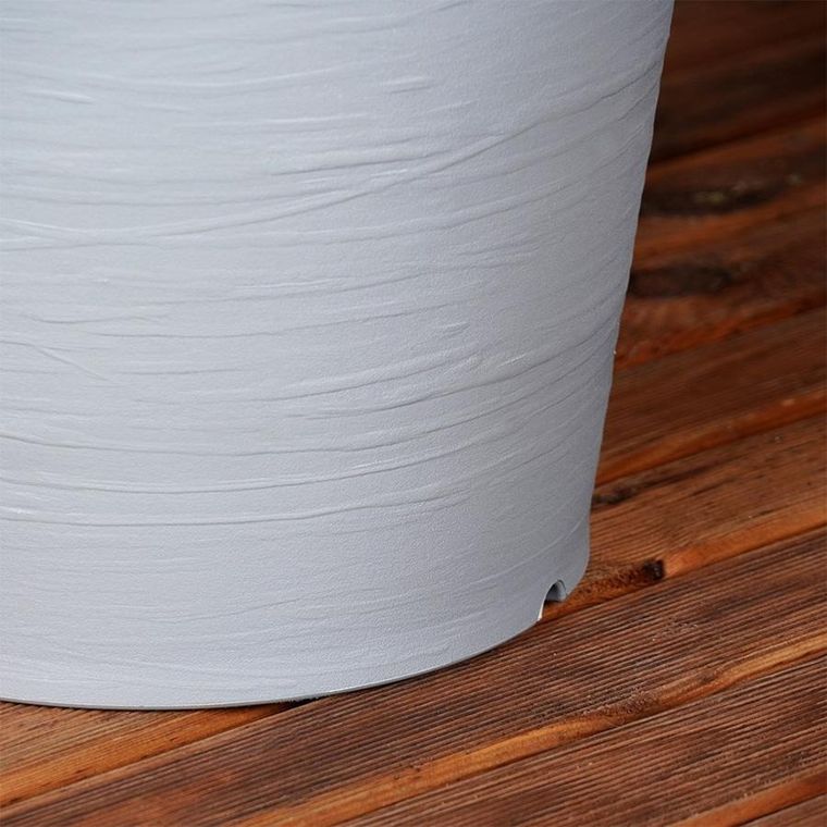 Vilde, doniczka ogrodowa plastikowa, okrągła, szara, 38-34 cm