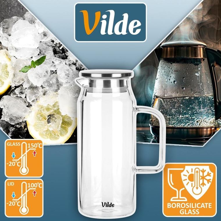 Vilde, dzbanek z pokrywką, szklany, 1,5l