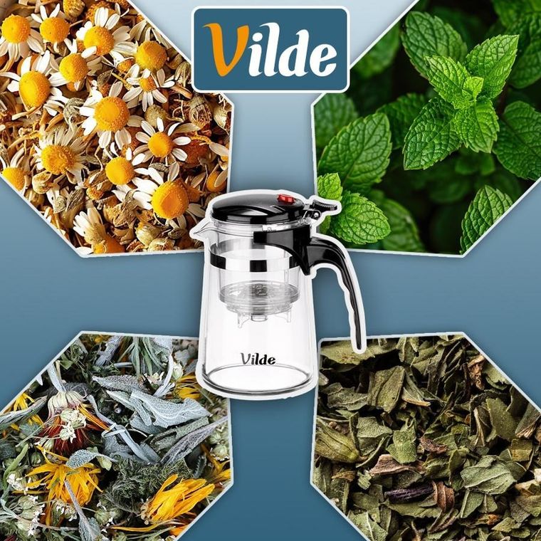 Vilde, dzbanek z zaparzaczem spustowym do herbaty, szklany, 600 ml