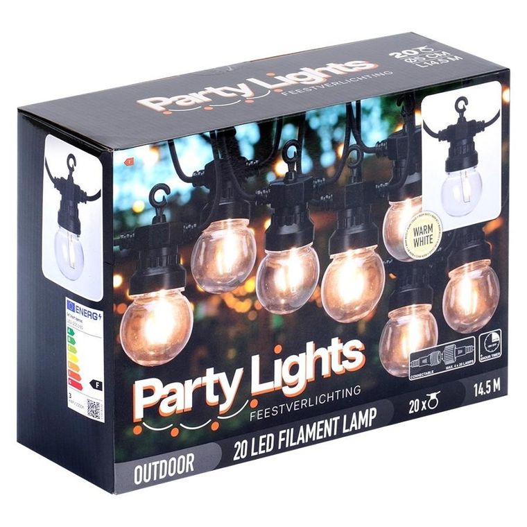 Vilde, girlanda ogrodowa LED 9.5 m, 20 szt.