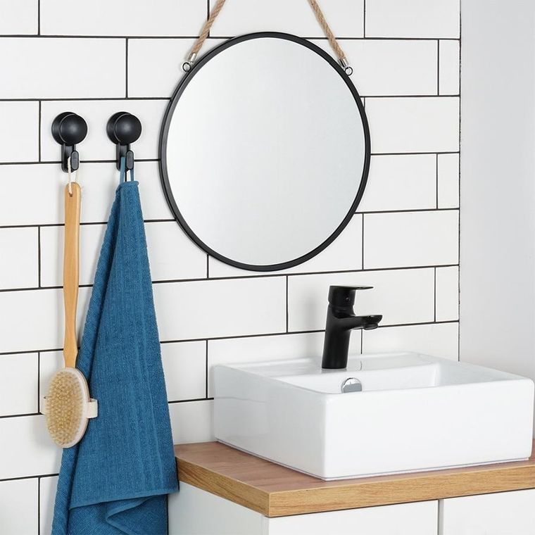 Vilde, haczyk wieszak na przyssawkę, czarny, 5,5 cm, 2 szt.