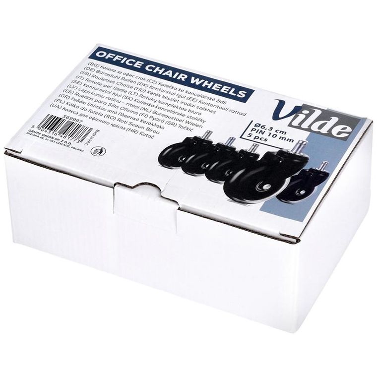 Vilde, kółka do fotela IKEA, kauczukowe, 6,3 cm/10 mm, 5 szt.