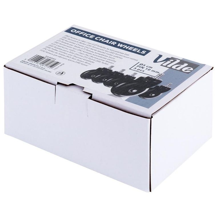 Vilde, kółka do fotela kauczukowe, 5 cm/10 mm, 5 szt.