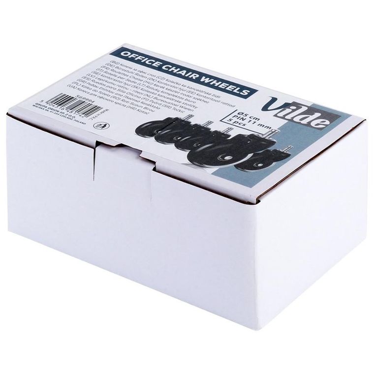 Vilde, kółka do fotela kauczukowe, 5 cm/11 mm, 5 szt.