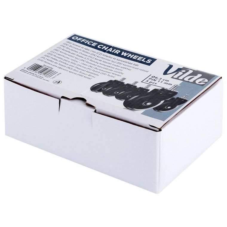 Vilde, kółka do fotela kauczukowe, 6,3 cm/11 mm, 5 szt.