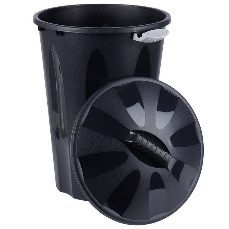 Vilde, kosz na śmieci plastikowy, czarny, 40 l