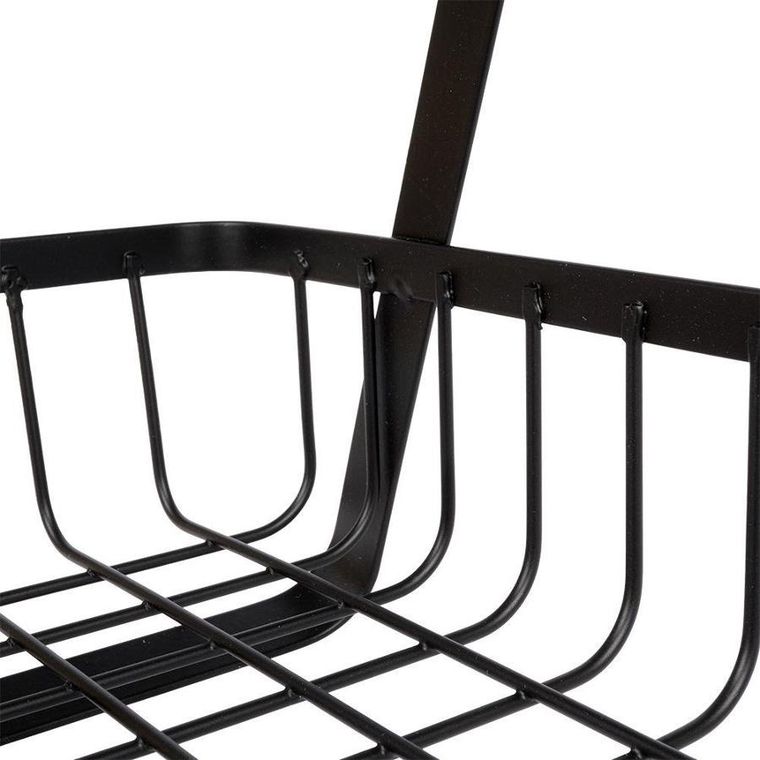 Vilde, koszyk dwupoziomowy, metalowy, czarny loft, 27-17,5-29 cm