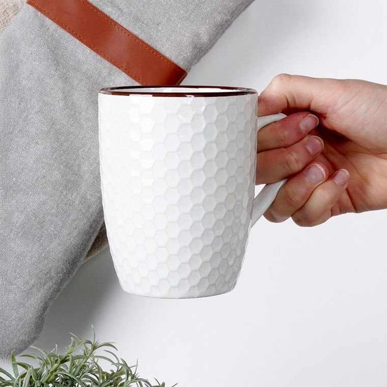 Vilde, kubki ceramiczne, białe, 400 ml, 4 szt.