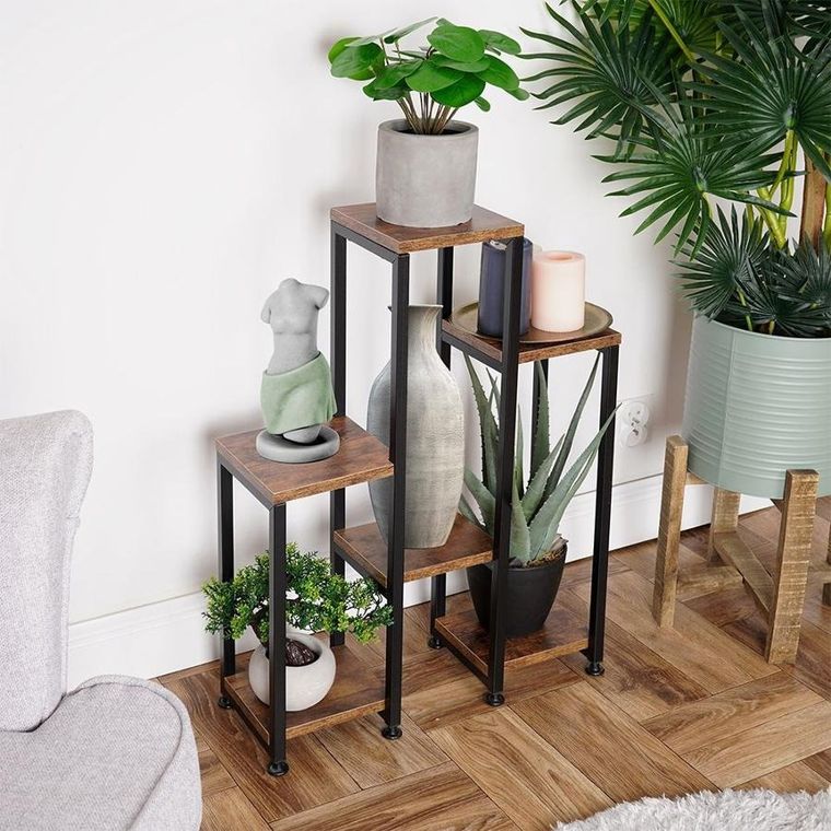 Vilde, kwietnik metalowy 6-poziomowy, 70 cm