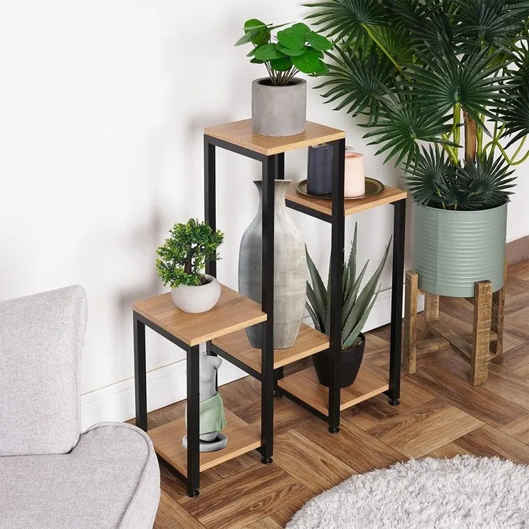 Vilde, kwietnik metalowy 6-poziomowy, 80 cm