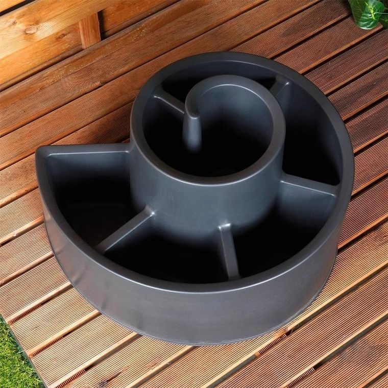 Vilde, kwietnik ogrodowy plastikowy, spiralny, czarny, 53-43,5-32,5 cm