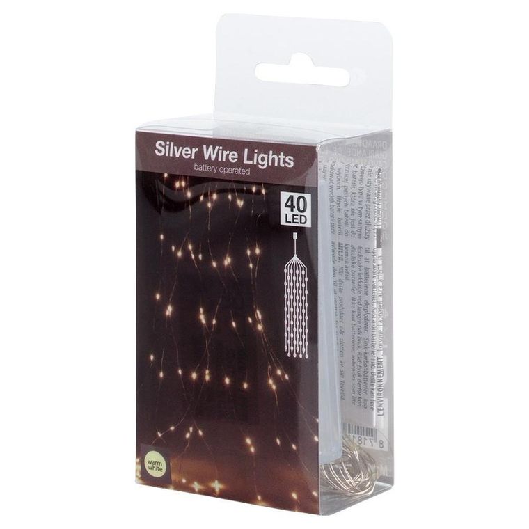 Vilde, lampki choinkowe druciki, 40 LED, 45 cm