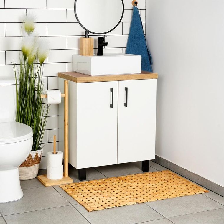 Vilde, mata antypoślizgowa łazienkowa, bambusowa, 80-50 cm