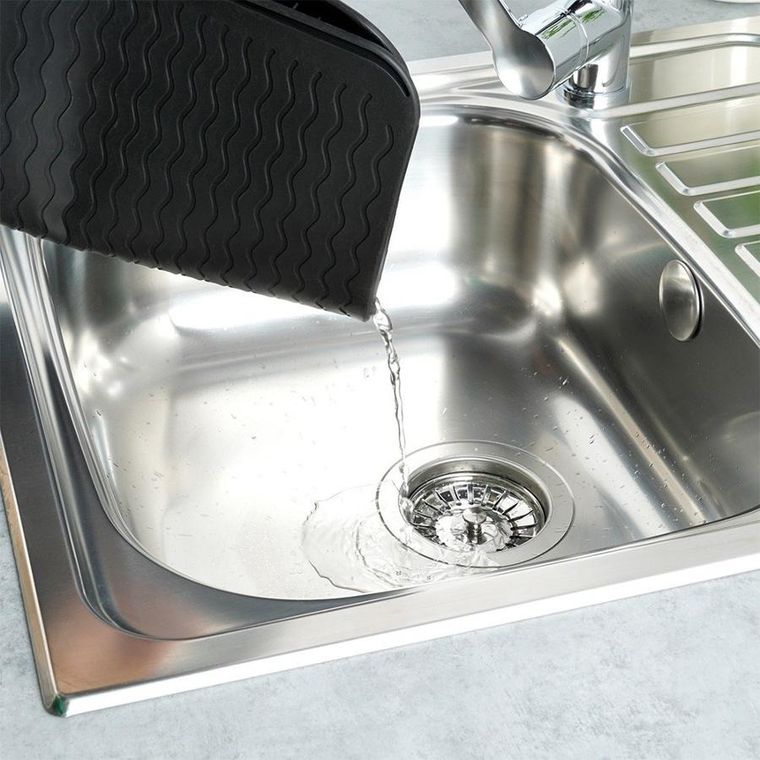 Vilde, mata do suszenia naczyń silikonowa, czarna, 40-30 cm