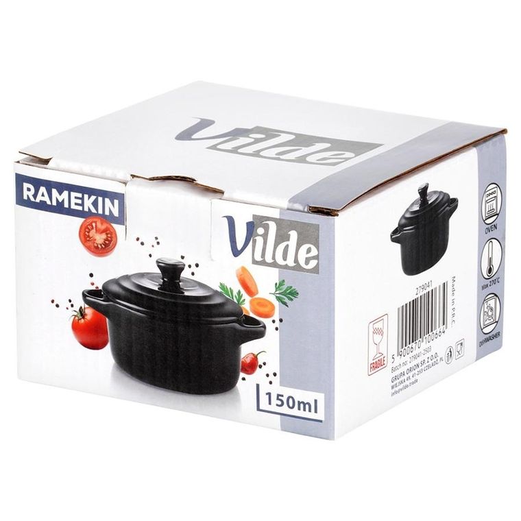 Vilde, miseczka do zapiekania, porcelanowa z pokrywką, 150 ml