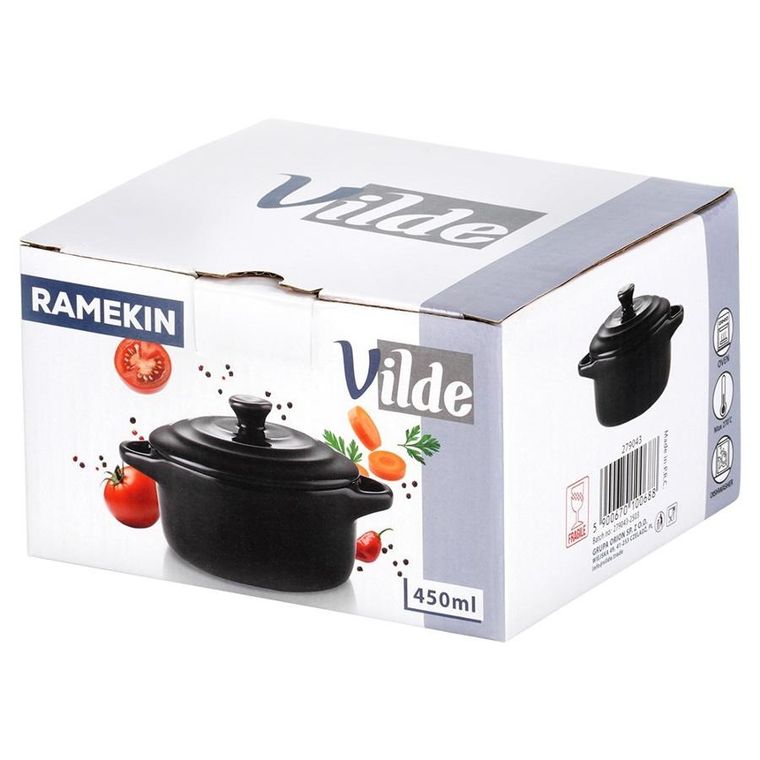 Vilde, miseczka do zapiekania, porcelanowa z pokrywką, 450 ml