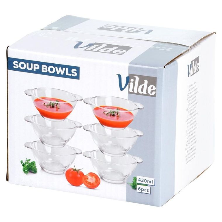 Vilde, miski bulionówki, szklane, 420 ml, 6 szt.