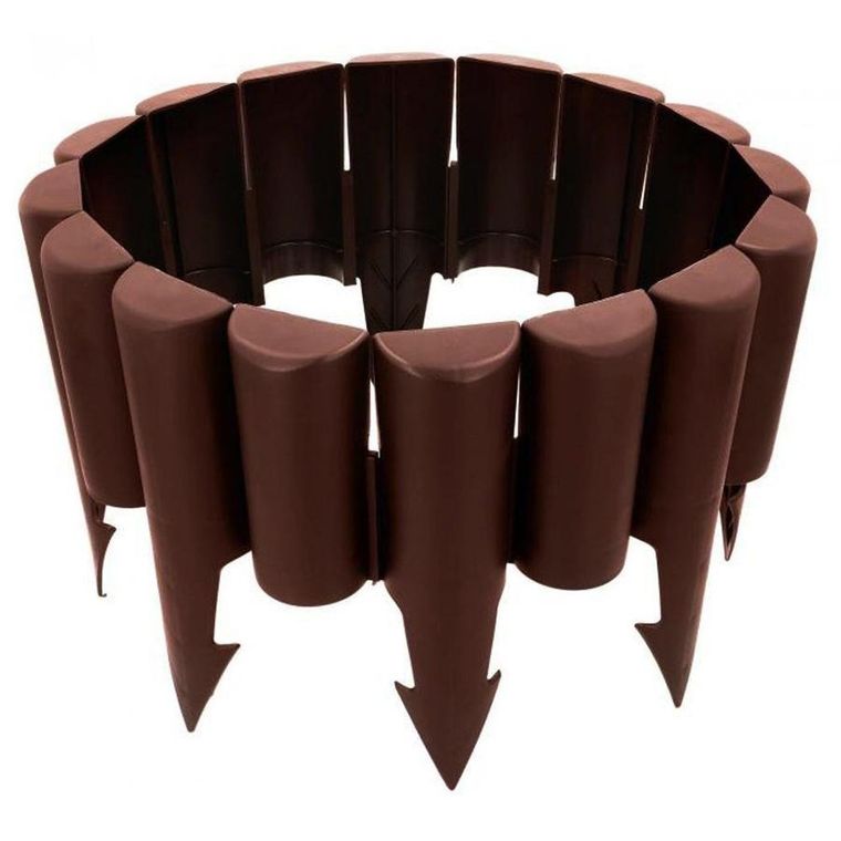 Vilde, palisada ogrodowa, brązowa, 250 cm, 10 elementów