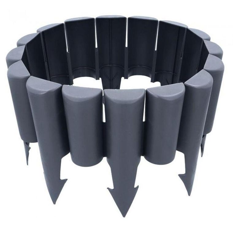 Vilde, palisada ogrodowa, grafitowa, 250 cm, 10 elementów